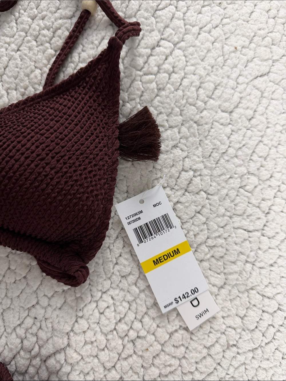 Lucky Brand Deep Brown Tie-Side Bikini with Fringe Accents - Picture 8 of 8